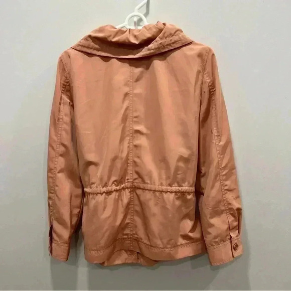 St John Cowl Neck Zip Front Jacket Lightweight Coral Rose Women's Medium - Picture 3 of 13